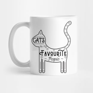 Cats Are My Favorite People, White Background, UK Spelling Mug